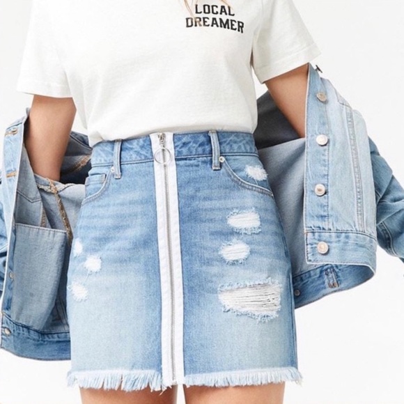 Forever 21 Dresses & Skirts - • f21 z i p u p m i n i j e a n s k i r t •